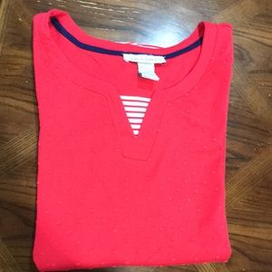 Emily Daniels Women Shirt Top Size 2X Red with White and Red Stripes